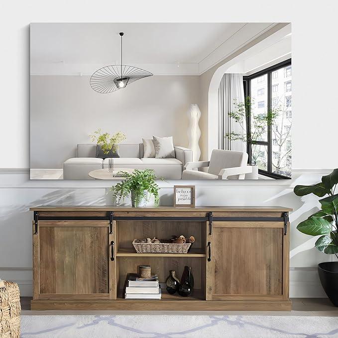 KOCUUY Large Frameless Mirror,60x36 Inch Rectangle Bathroom Vanity Mirror for Over Sink, Upgraded Shatterproof Unframed Design for Bedroom, Living Room, Entryway - ModernBath