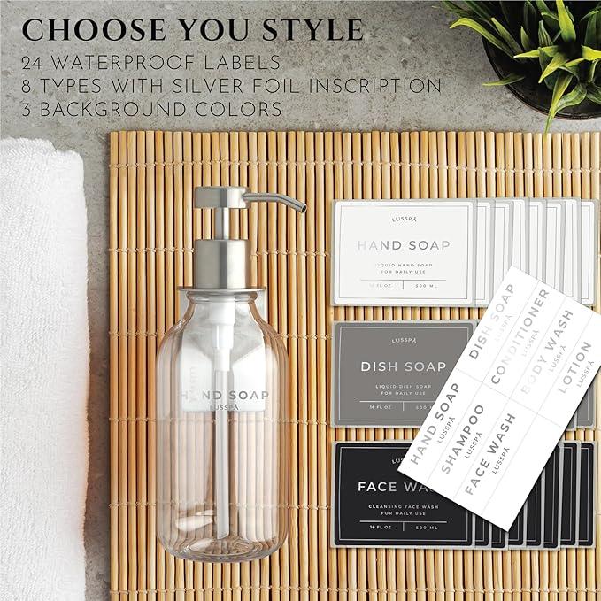 Shampoo & Conditioner Dispenser - Shower Soap Dispenser Wall Mounted - Set of 3 16.9 Oz Plastic Bottles with Pump & Holder - Shampoo Dispenser - Shower Dispenser Chamber No Drill (3 X Clear/Silver) - ModernBath