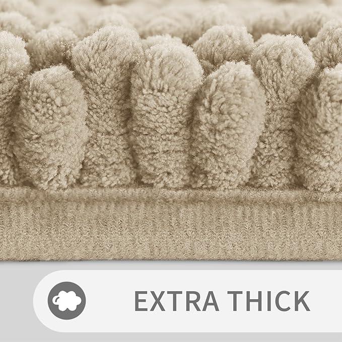 Yimobra Toilet Rugs U Shaped Washable 24 x 20, Non Slip and Super Absorbent Toilet Mat, Quick Dry, Ultra Luxury Microfiber Chenille Plush Fluffy Contour Bath Rugs for Toilet Base, Camel - ModernBath