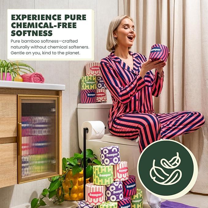 Bamboo Toilet Paper, 3-Ply & 380 Sheets, Soft & Strong Organic Bath Tissue, Chemical-Free & Hypoallergenic, Septic Safe, PFAS-Free, Tree-Free Bathroom Tissue (24 Extra-Large Rolls) - ModernBath