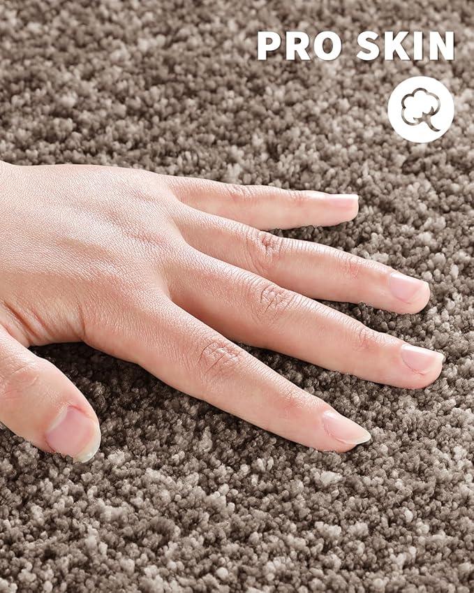 Yimobra Bathroom Runner Rug Non Slip Washable, Soft Absorbent Microfiber Long Bath Mat, Dual-Tone Decor Rug with Rubber Backing for Floor, Tub and Hallway,56x24,Home Essentials,Brown and White - ModernBath