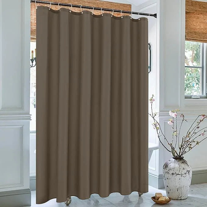 Biscaynebay Hotel Quality Fabric Shower Liners 72 Inch by 72 Inch, Taupe Water Resistant Bathroom Curtains Rust Resistant Grommets Top Weighted Bottom Machine Washable - ModernBath