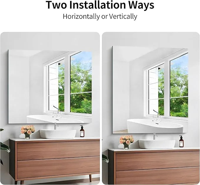 KOCUUY Large Frameless Mirror,36x40 Inch Rectangle Bathroom Vanity Mirror for Over Sink, Upgraded Shatterproof Unframed Design for Bedroom, Living Room, Entryway - ModernBath