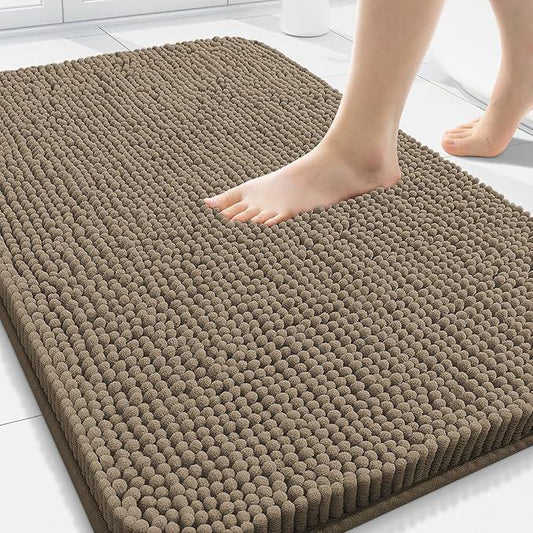 Arotive Bathroom Rugs 30x20, Extra Soft Absorbent Shaggy Chenille Bath Rugs, Machine Washable Rubber Backing Non-Slip Bath Mats for Bathroom Floor Tub and Shower, Home Decor Accessories, Camel - ModernBath