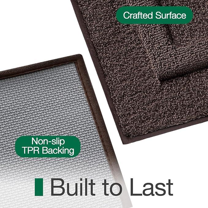 LUMI Ultra Soft Bathroom Rugs Non Slip with Rubber Backing, Absorbent Washable Bath Mat Quick Dry, Upgraded Premium Microfiber Plush Carpet for Bathtub and Shower Floor, Brown, 24x36 - ModernBath