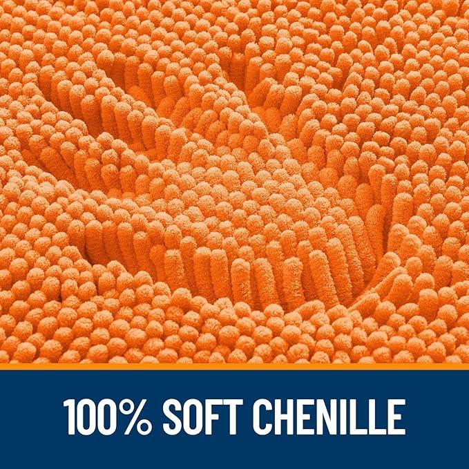 OLANLY Bathroom Rugs 44x24, Extra Soft Absorbent Chenille Bath Rugs, Rubber Backing Quick Dry, Machine Washable Bath Mats for Bathroom Floor, Tub and Shower, Home Decor Accessories, Orange - ModernBath