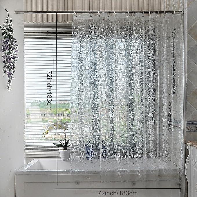 TIKABC Shower Curtain Liner, 4G PEVA Shower Liner, Plastic Waterproof Shower Curtains, 72x72 inch with Grommet Holes 3 Magnetic Weights - ModernBath