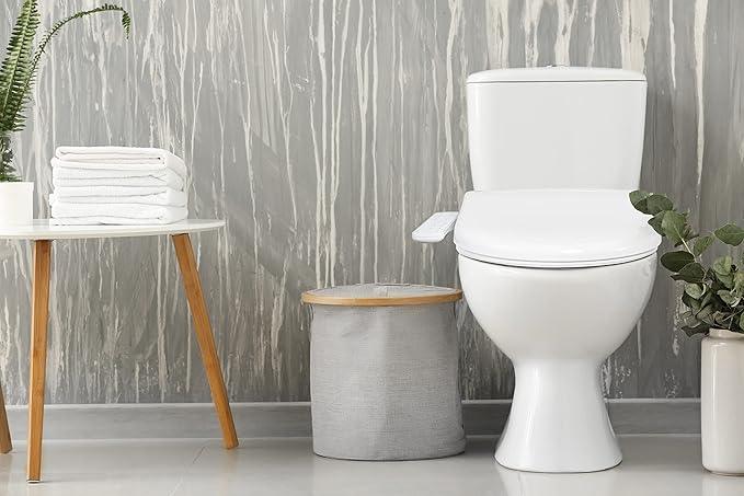BidetMate 1000 Series Electric Smart Toilet Bidet Seat with Heated Water, Side Control Panel, and Warm Air Dryer - Self-Cleaning - Perfect for a Smart Home Kit or Smart Home Accessories - Round - ModernBath