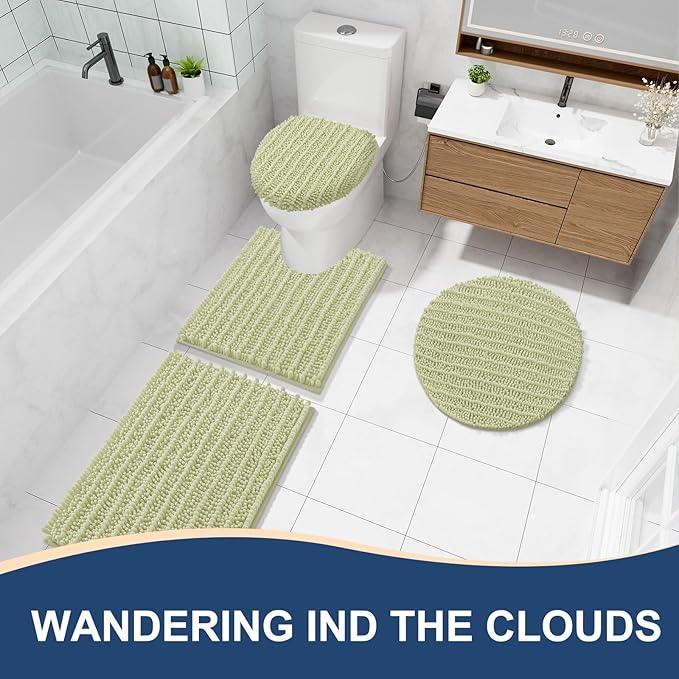 Arotive Luxury Chenille Bathroom Rug Mat, Extra Soft Thick Absorbent Shaggy Bath Rugs, Non-Slip Machine Wash Dry, Plush Bath Mats for Bathroom, Shower and Tub, 36x24, Vanilla - ModernBath