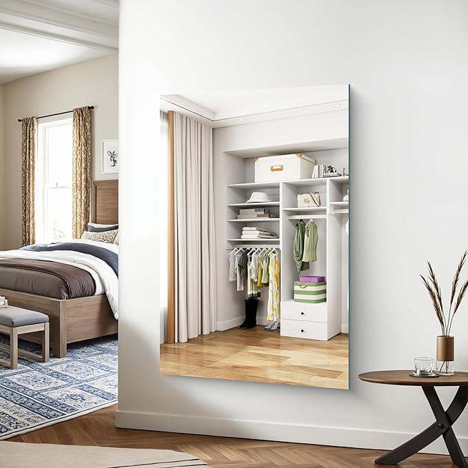 KOCUUY Large Frameless Mirror, 55x36 Inch Rectangle Bathroom Vanity Mirror for Over Sink, Upgraded Shatterproof Unframed Design for Bedroom, Living Room, Entryway - ModernBath