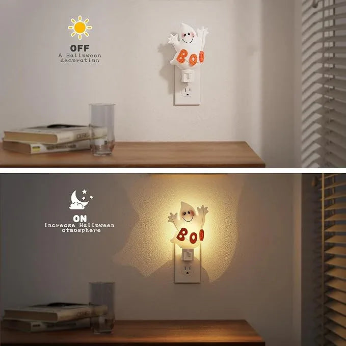 JandCase Ghost Night Light, 3000K Night Lights Plug into Wall,Cute & Funny Halloween Night Light for Kids,Plug in Ghost Nightlight with 360° Rotatable for Halloween Party Decor,1 Pack - ModernBath