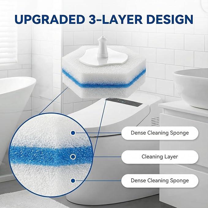 Disposable Toilet Wand Refill Compatible with Clorox Toilet Wand, Deep Cleaning Disposable Heads with Push-Button Release (50 Count, Pack of 1) - ModernBath
