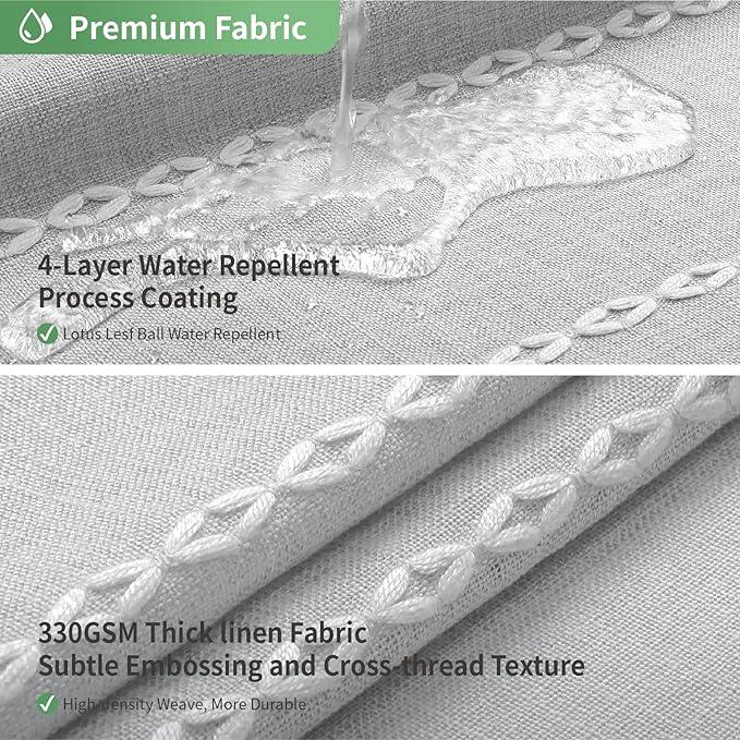 eachope No Hook Extra Long Shower Curtain Set with Snap-in Liner,Linen Textured Thick Striped Fabric with Tassels,Boho Chic Modern Farmhouse Bathroom Curtain,Water-Repellent,Grey/Gray,71x86 - ModernBath
