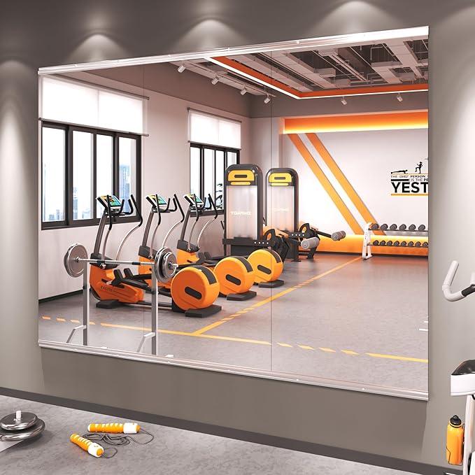Amorho 48''x24''(Each)-3PCS Gym Mirror, Tempered Glass, Frameless Full Body Mirror for Home, Yoga Studios, Dance Rooms, Garage Gyms. - ModernBath