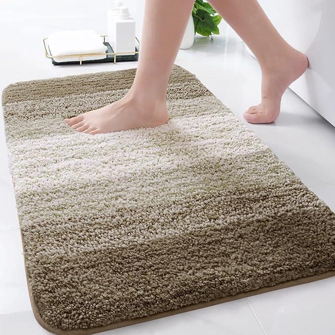 Arotive Microfiber Bathroom Rugs, Shaggy Soft and Absorbent Bath Rug, Non-Slip, Thick Plush Machine Washable Dry Bath Mats for Bathroom, Tub and Shower, 30x20, Coffee, Rectangular - ModernBath