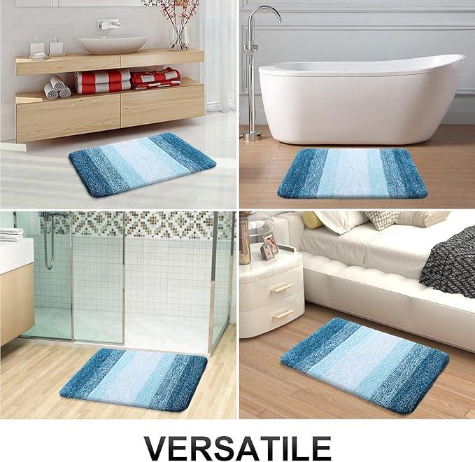 OLANLY Bathroom Runner Rugs 54x24, Extra Soft Absorbent Microfiber Bath Rugs, Rubber Backing, Quick Dry, Washable Bath Mats for Bathroom Floor, Tub and Shower, Home Decor Accessories, Peacock Blue - ModernBath