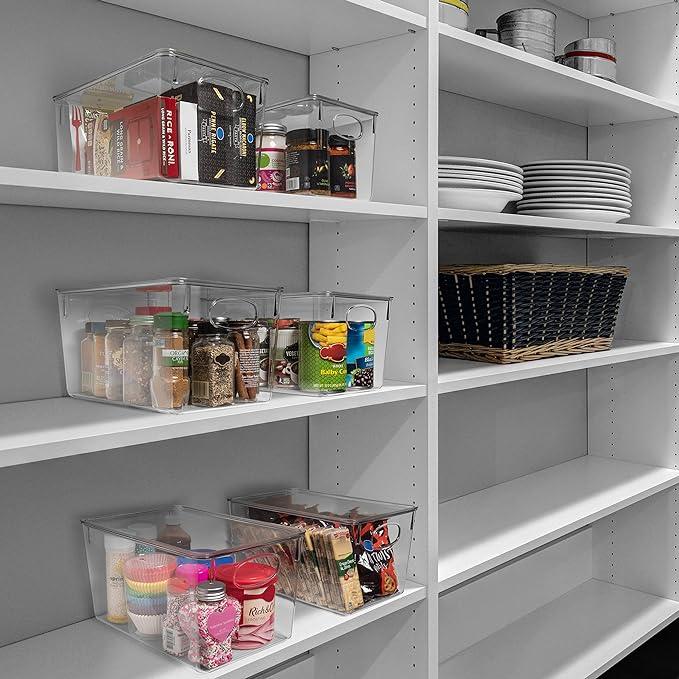 ClearSpace Plastic Storage Bins With lids, 8 Pack – Perfect Pantry Organization and Storage – Fridge Organizer, Pantry Storage Containers and Storage Bins, Cabinet Organizers - ModernBath