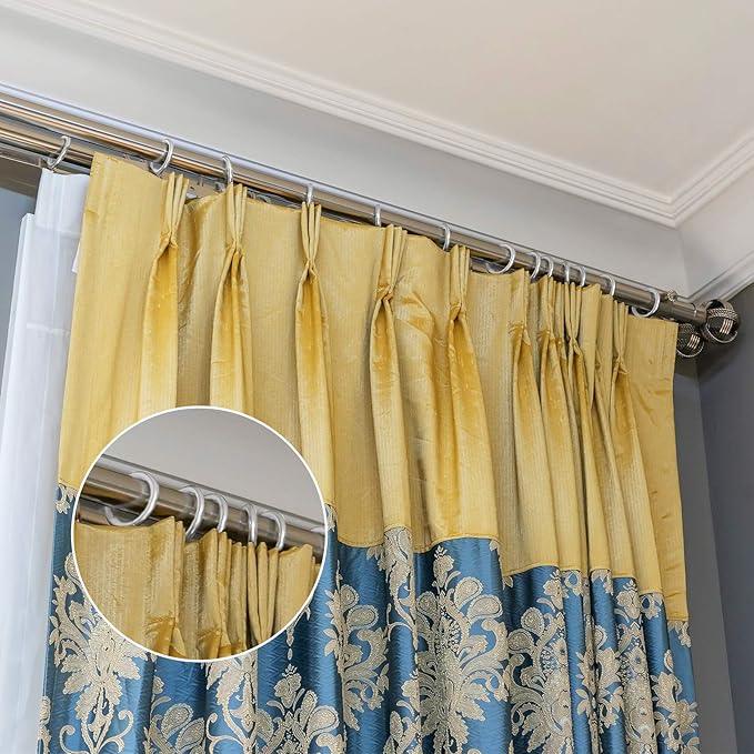 Hotop 30 Pcs Metal Drapery Curtain Rings 0.98/1.26/1.65 inch Interior Diameter and 30 Pcs Hanging Curtain Drapery Pin Hooks for Window Door Shower(Matte Silver,32 mm) - ModernBath