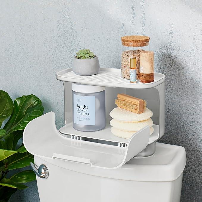 YouCopia Hideaway Toilet Cabinet, Over The Toilet Bathroom Organizer for Paper Rolls, Wipes and Accessories - ModernBath