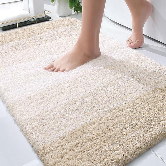 OLANLY Bathroom Rugs Mat 30x20, Extra Soft Absorbent Microfiber Bath Rugs, Rubber Backing, Quick Dry, Machine Washable Bath Mats for Bathroom Floor, Tub and Shower, Home Decor Accessories, Light Beige - ModernBath
