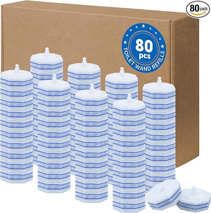 80 PCS Toilet Wand Refills Fits for Clorox Toilet Wand,Upgrade 5-Layer Disposable Bowl Cleaner Refills for Bathroom Cleaning,3X Cleaning Power,No Falling Apart - ModernBath