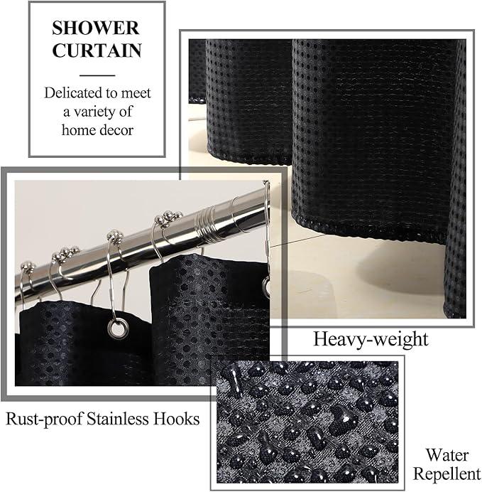 21 Pcs Bathroom Accessory Set with Waterproof Shower Curtain and Non Slip Mat,Resin Bath Set with Toothbrush Holder and Lotion Soap Dispenser,Bathroom Countertop Organizer Set for Home Apartment - ModernBath