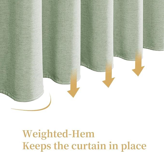 FY&XZH 3-in-1 Fabric Shower Curtain Set,Double Waterproof Linen-Texture Shower Curtain with PEVA Liner That Fully Prevents Splashes,Soft Shower Curtains with 12 Anti-Fall Hooks,72"x72" (Light Green) - ModernBath