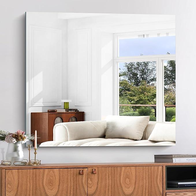 KOCUUY Large Frameless Mirror,36x40 Inch Rectangle Bathroom Vanity Mirror for Over Sink, Upgraded Shatterproof Unframed Design for Bedroom, Living Room, Entryway - ModernBath