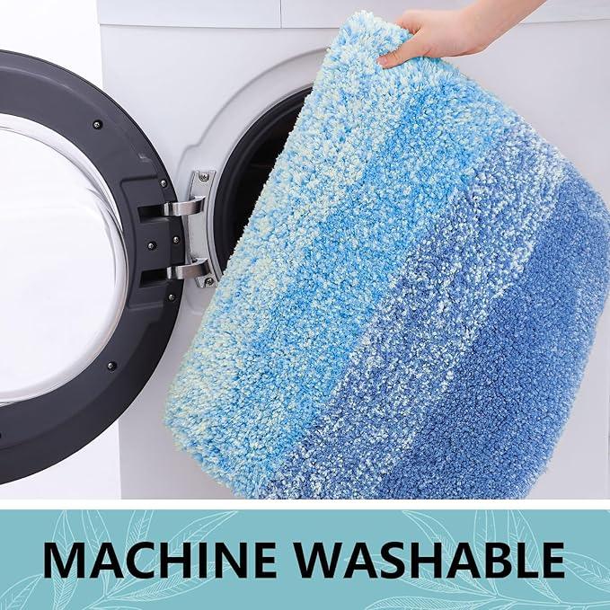 Arotive Microfiber Bathroom Rugs, Shaggy Soft and Absorbent Bath Rug, Non-Slip, Thick Plush Machine Washable Dry Bath Mats for Bathroom, Tub and Shower, 30x20, Light Royal Blue, Rectangular - ModernBath