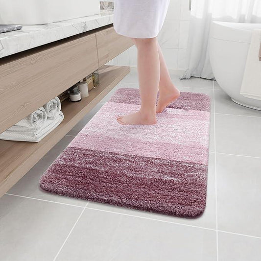 Arotive Microfiber Bathroom Rugs, Shaggy Soft and Absorbent Bath Rug, Non-Slip, Thick Plush Machine Washable Dry Bath Mats for Bathroom, Tub and Shower, 36x24, Mauve, Rectangular - ModernBath