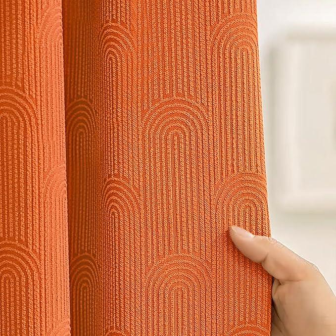 NDDYCU Boho Orange Shower Curtain Fall Morden Mid Centery Shower Curtain 48 * 72 - ModernBath