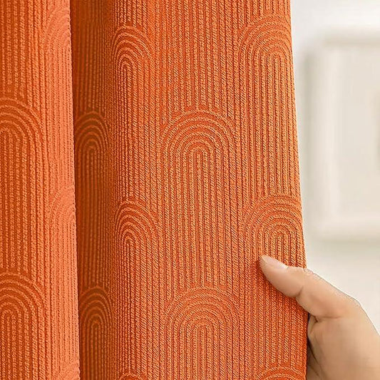 NDDYCU Boho Orange Shower Curtain Fall Morden Mid Centery Shower Curtain 72 * 78 - ModernBath