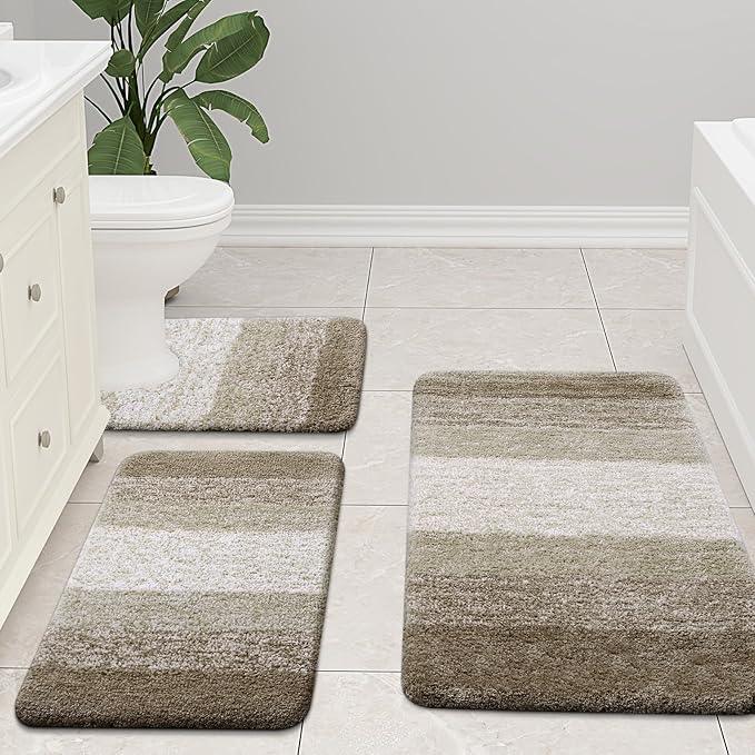 Arotive Microfiber Bathroom Rugs, Shaggy Soft and Absorbent Bath Rug, Non-Slip, Thick Plush Machine Washable Dry Bath Mats for Bathroom, Tub and Shower, 34x21, Coffee, Rectangular - ModernBath