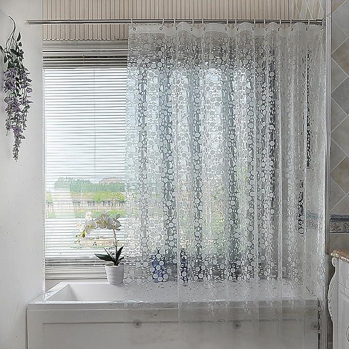 TIKABC Shower Curtain Liner, 4G PEVA Shower Liner, Plastic Waterproof Shower Curtains, 72x72 inch with Grommet Holes 3 Magnetic Weights - ModernBath