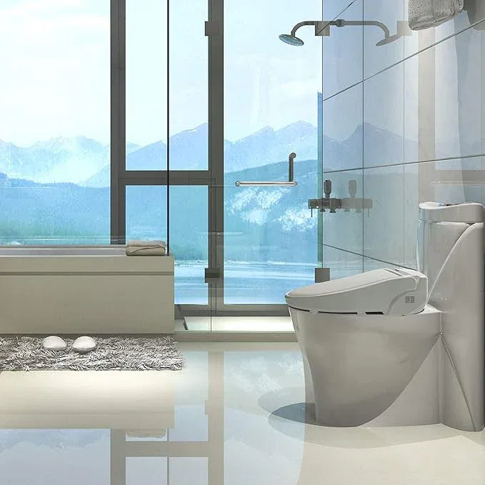 Ivyel J-2R Smart Electric Bidet for Toilet Seat,Fits Round toilet,Warm water,Heated bidet toilet seat,Remote Control,Heated Dryer, hild Function,Stainless Steel Self-Cleaning Nozzle,LED Night Light - ModernBath