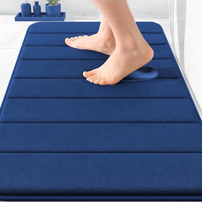 OLANLY Memory Foam Bath Mat 30x20, Super Soft Absorbent Bathroom Rugs, Quick Dry, Machine Washable Shower Floor Rugs, Bathmat Carpet, Bathroom Home Decor Accessories, Twilight Sapphire - ModernBath