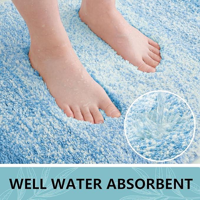 Arotive Microfiber Bathroom Rugs, Shaggy Soft and Absorbent Bath Rug, Non-Slip, Thick Plush Machine Washable Dry Bath Mats for Bathroom, Tub and Shower, 30x20, Light Royal Blue, Rectangular - ModernBath