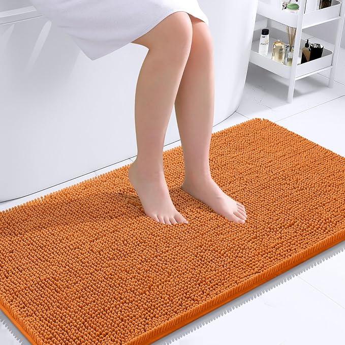 OLANLY Bathroom Rugs 44x24, Extra Soft Absorbent Chenille Bath Rugs, Rubber Backing Quick Dry, Machine Washable Bath Mats for Bathroom Floor, Tub and Shower, Home Decor Accessories, Clay - ModernBath