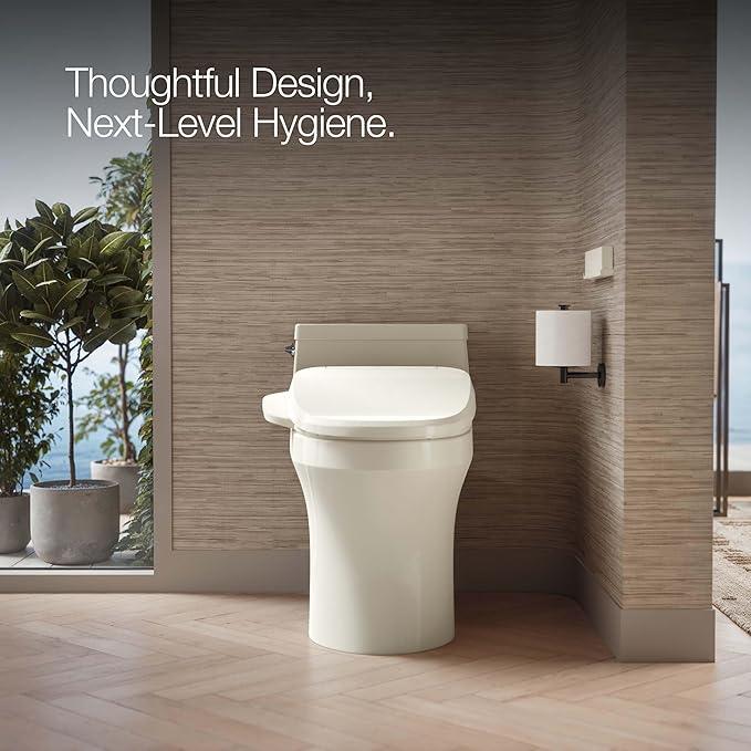 Kohler PureWash M250 Manual Round Bidet Toilet Seat, Biscuit, Quiet-Close Lid Prevents Slamming, Easy Installation with Quick-Release Hinges, Adjustable Spray Position & Pressure - ModernBath