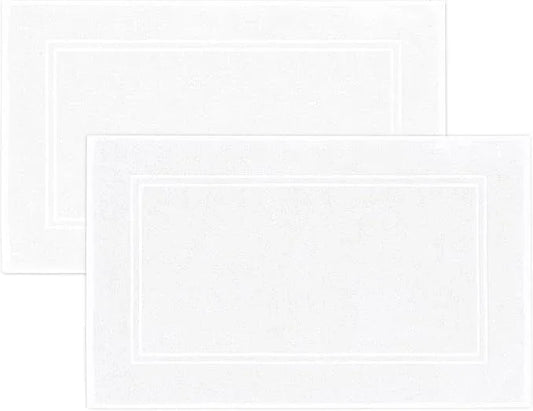 Tens Towels Pack of 2 Bath Mats 100% Cotton, 20 x 32 Inches, Super Absorbent, Hotel Quality Premium Floor Towels, Luxurious, Soft & Quick Dry, Not a Bathroom Rug, White - ModernBath