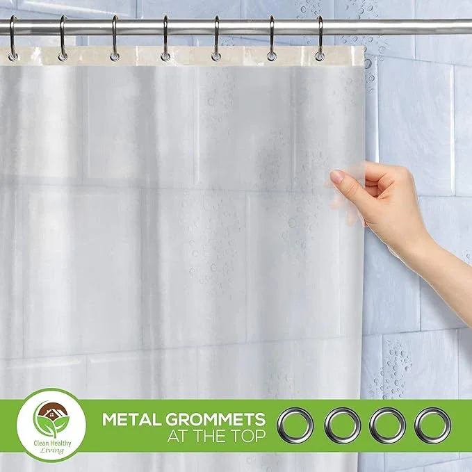 Premium PEVA Frost Shower Curtain Liner with Magnets & Suction Cups 96 x 71 in. Long - ModernBath
