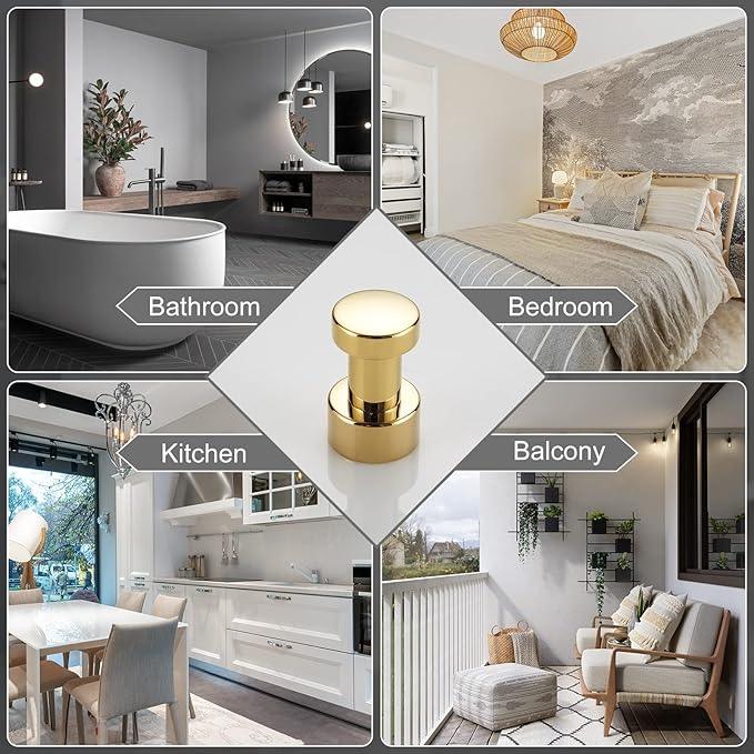 BVL Gold Robe Hook Brass Adhesive Towel Hook for Bathroom and Kitchen,5 of Packing - ModernBath