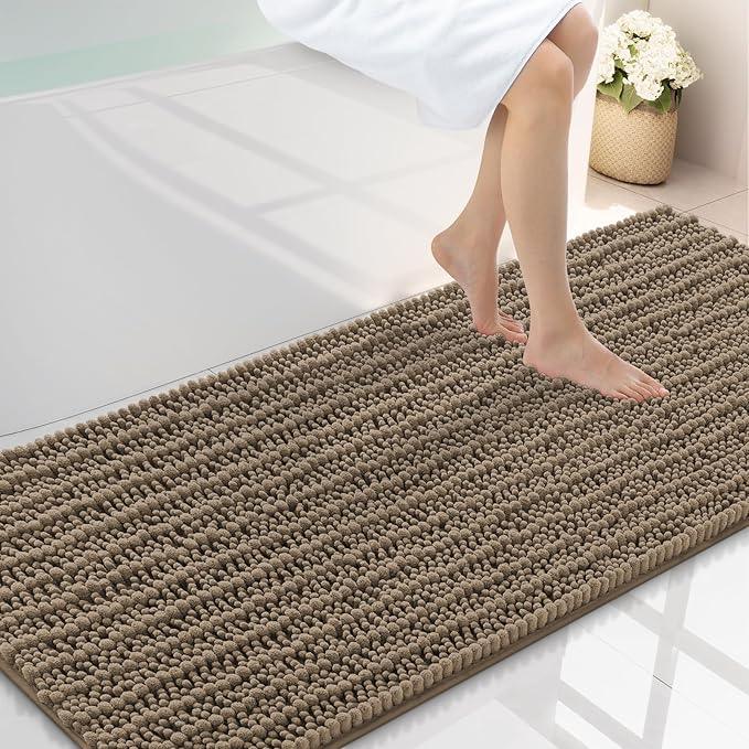 Smiry Bathroom Rugs Mat 59x24, Extra Soft Absorbent Chenille Bath Rugs, Non Slip Rubber Backing Machine Washable Quick Dry Bath Mats for Bathroom Floor, Tub, Shower, Home Decor Accessories, Camel - ModernBath