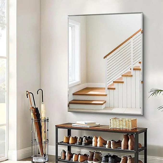 CILIBER Beveled Mirror, 36x48 Inch Large Frameless Bathroom Mirrors for Over Sink, Lightweight Design Beveled Frameless Vanity Mirror, Crystal-Clear 3mm Tempered Glass, Horizontally or Vertically - ModernBath