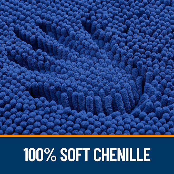 OLANLY Bathroom Rugs 36x24, Extra Soft Absorbent Chenille Bath Rugs, Rubber Backing Quick Dry, Machine Washable Bath Mats for Bathroom Floor, Tub and Shower, Home Decor Accessories, Royal Blue - ModernBath