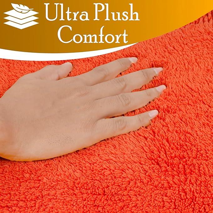 C23 Luxury Bathroom Rugs, Bath Mat - 20"x32" & 16"x24", 2200 GSM Tufted Cotton Bathroom Mat, Ultra-Absorbent Quick Dry Heavyweight Non-Slip Bathmat, Thick Soft Plush Machine Washable Bath Rug - 2 Pack - ModernBath