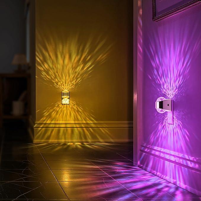 Night Lights Plug into Wall, Star Projector for Bedroom, Silver Night Light Projector for Kids, 9-Color RGB Galaxy Nightlight with Dusk to Dawn Sensor for Bathroom, Gaming Room Decor Gifts, 2 Pack - ModernBath