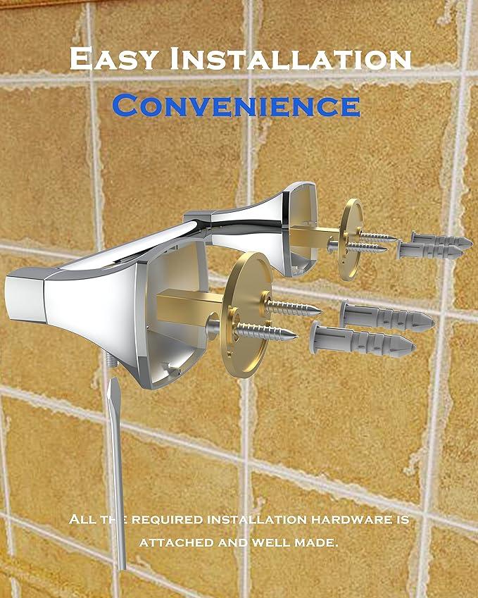 Polished Chrome Toilet Paper Holder Bathroom Double Post Pivoting Tissue Roll Holder Stainless Steel and Zinc Alloy Wall Mount - ModernBath