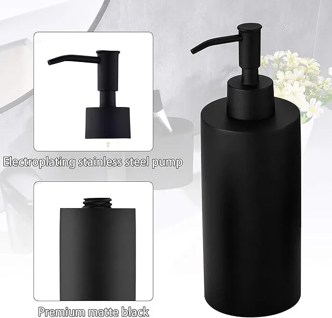 Jincrop Matte Black 5 Piece Bathroom Accessories Set - Resin Countertop Kit with Soap Dispenser, Toothbrush Holder, 2 Tumbler Cups, Soap Dish - ModernBath