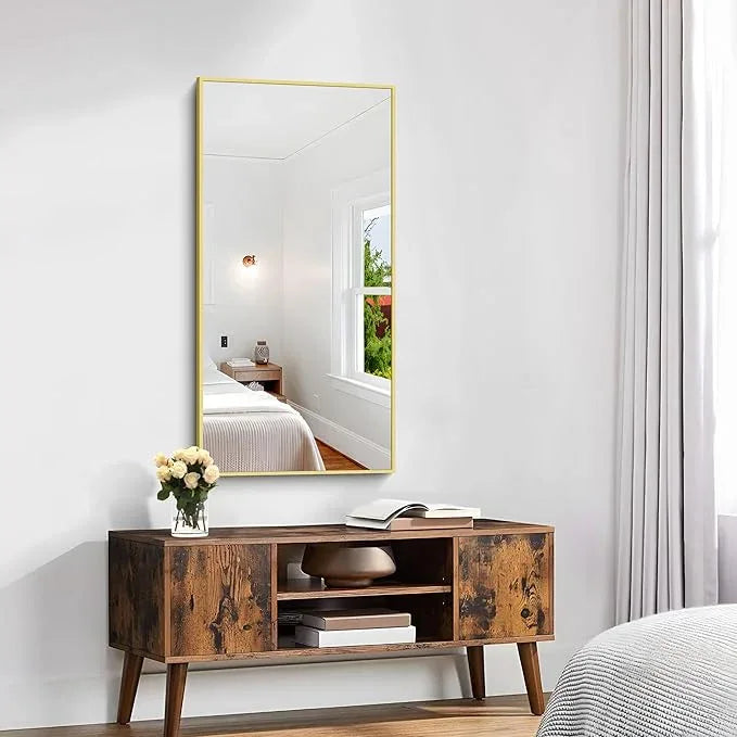 KOCUUY Gold Bathroom Mirror, 20"x40" Rectangle Bathroom Mirror for Wall, HD Tempered Glass, Anti-Rust Frame, Modern Design for Bathroom, Bedroom, Living Room, Entryway - ModernBath